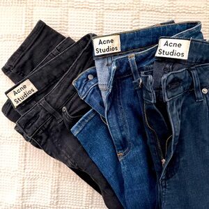 3 pairs of 29/32 skin 5 acne jeans barely worn.